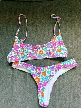 Floral Scoop Bikini Set in Multi-Color
